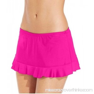 Hula Honey Solid Ruffled Skirted Swim Bottom Women's Swimsuit Pink X-Large B072SN12ZD